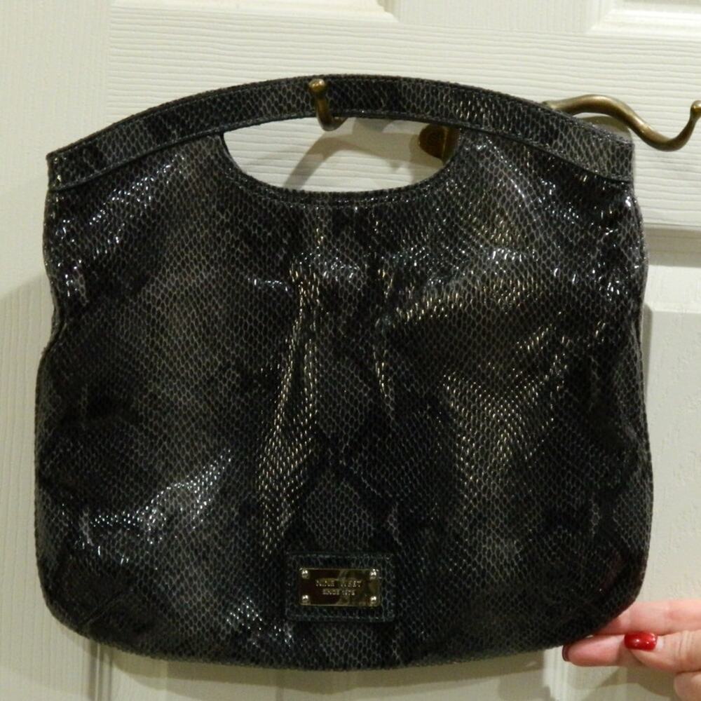 Nine West Faux Snake Skin Clutch Purse Handbag